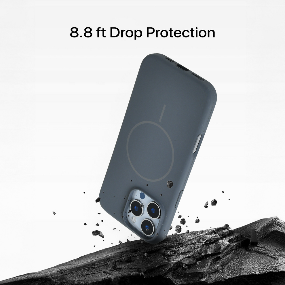 Anti Dust Magsafe Silicone Case - Iphone 16 pro Max ( Grey)